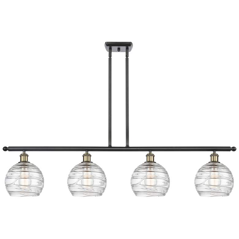 Image 1 Ballston Athens Deco Swirl 8" 4 Light 48" LED Island Light - Blac