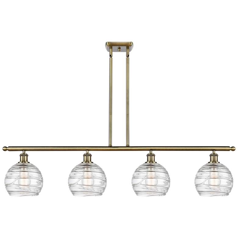 Image 1 Ballston Athens Deco Swirl 8" 4 Light 48" LED Island Light - Bras