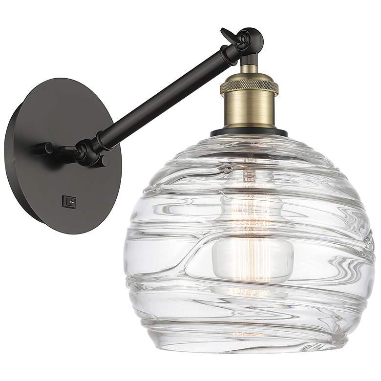 Image 1 Ballston Athens Deco Swirl 8" Incandescent Sconce - Black Brass