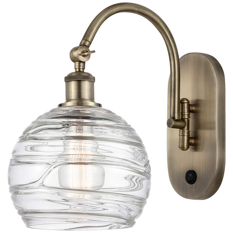 Image 1 Ballston Athens Deco Swirl 8" Incandescent Sconce - Brass - Swirl Shad