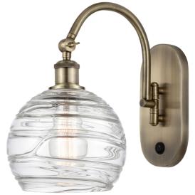 Ballston Athens Deco Swirl 8" Incandescent Sconce - Brass - Swirl Shad Ballston Athens Deco Swirl 8" Incandescent Sconce - Brass - Swirl Shad