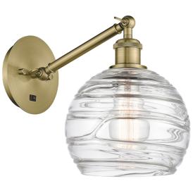 Ballston Athens Deco Swirl 8" Incandescent Sconce - Brass - Swirl Shad Ballston Athens Deco Swirl 8" Incandescent Sconce - Brass - Swirl Shad