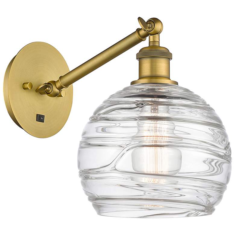 Image 1 Ballston Athens Deco Swirl 8" Incandescent Sconce - Brass - Swirl Shad