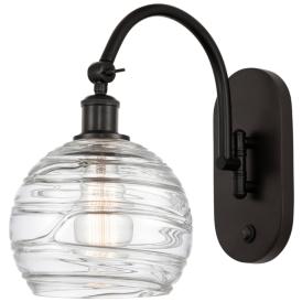 Ballston Athens Deco Swirl 8" Incandescent Sconce - Bronze - Swirl Sha Ballston Athens Deco Swirl 8" Incandescent Sconce - Bronze - Swirl Sha