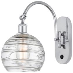 Ballston Athens Deco Swirl 8" Incandescent Sconce - Chrome - Swirl Sha