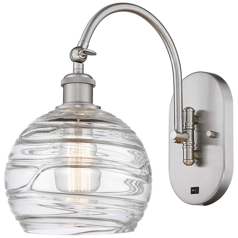 Image 1 Ballston Athens Deco Swirl 8" Incandescent Sconce - Nickel - Swirl Sha