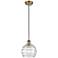 Ballston Athens Deco Swirl 8" LED Mini Pendant - Brushed Brass - Clear