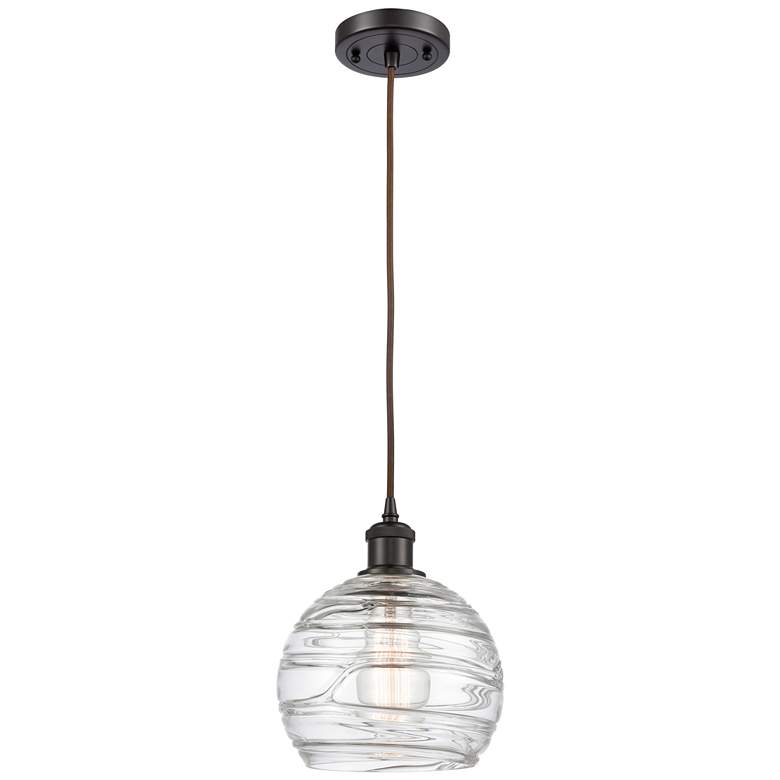 Image 1 Ballston Athens Deco Swirl 8" LED Mini Pendant - Oil Rubbed Bronze - C