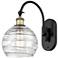 Ballston Athens Deco Swirl 8" LED Sconce - Black Brass Finish - Swirl