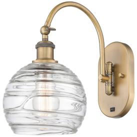 Ballston Athens Deco Swirl 8" LED Sconce - Brass Finish - Swirl Shade Ballston Athens Deco Swirl 8" LED Sconce - Brass Finish - Swirl Shade