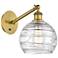 Ballston Athens Deco Swirl 8" LED Sconce - Brass Finish - Swirl Shade