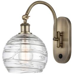 Ballston Athens Deco Swirl 8" LED Sconce - Brass Finish - Swirl Shade