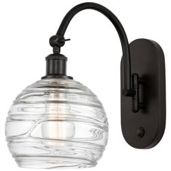 Ballston Athens Deco Swirl 8" LED Sconce - Bronze Finish - Swirl Shade