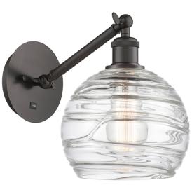 Ballston Athens Deco Swirl 8" LED Sconce - Bronze Finish - Swirl Shade Ballston Athens Deco Swirl 8" LED Sconce - Bronze Finish - Swirl Shade