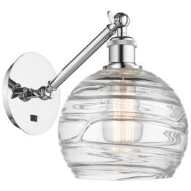 Ballston Athens Deco Swirl 8" LED Sconce - Chrome Finish - Swirl Shade Ballston Athens Deco Swirl 8" LED Sconce - Chrome Finish - Swirl Shade