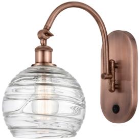 Ballston Athens Deco Swirl 8" LED Sconce - Copper Finish - Swirl Shade Ballston Athens Deco Swirl 8" LED Sconce - Copper Finish - Swirl Shade
