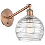 Ballston Athens Deco Swirl 8" LED Sconce - Copper Finish - Swirl Shade