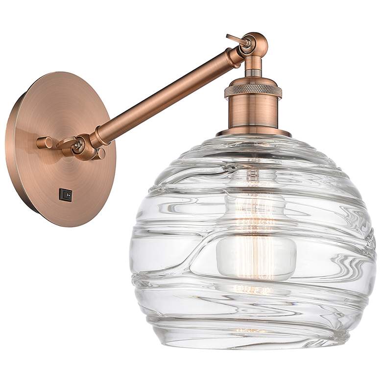 Image 1 Ballston Athens Deco Swirl 8" LED Sconce - Copper Finish - Swirl Shade