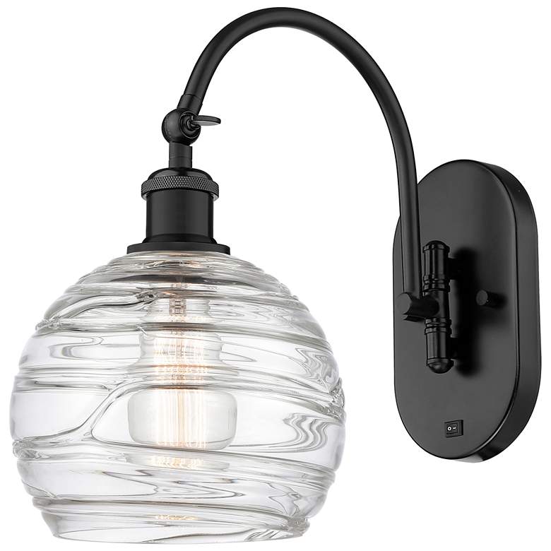 Image 1 Ballston Athens Deco Swirl 8" LED Sconce - Matte Black Finish - Swirl