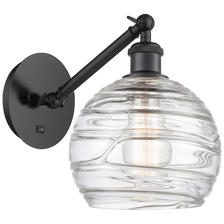 Image 1 Ballston Athens Deco Swirl 8" LED Sconce - Matte Black Finish - Swirl