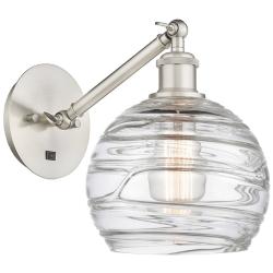 Ballston Athens Deco Swirl 8" LED Sconce - Nickel Finish - Swirl Shade