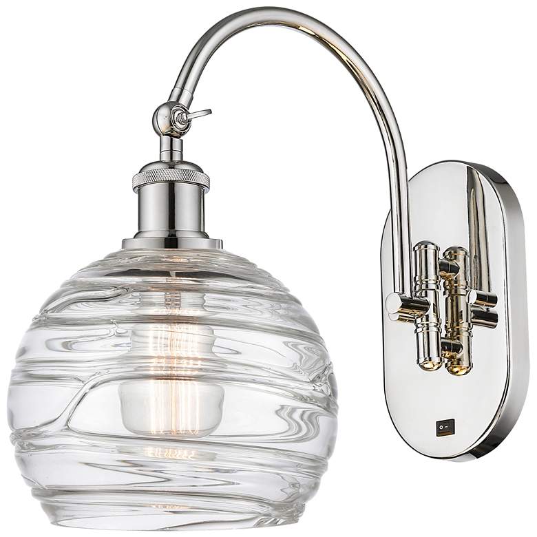 Image 1 Ballston Athens Deco Swirl 8" LED Sconce - Nickel Finish - Swirl Shade