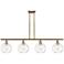 Ballston Athens Water 8" 4 Light 48" Island Light - Brass - Clear