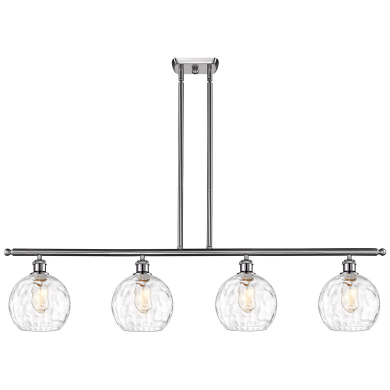 Image 1 Ballston Athens Water 8" 4 Light 48" Island Light - Satin Nickel