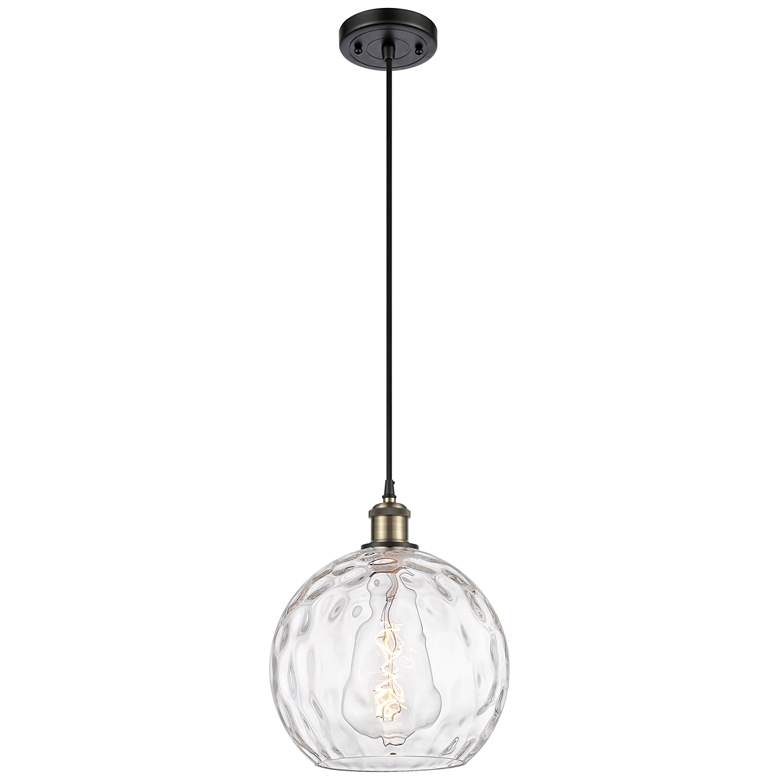 Image 1 Ballston Athens Water Glass 10" LED Mini Pendant - Black Brass - Clear