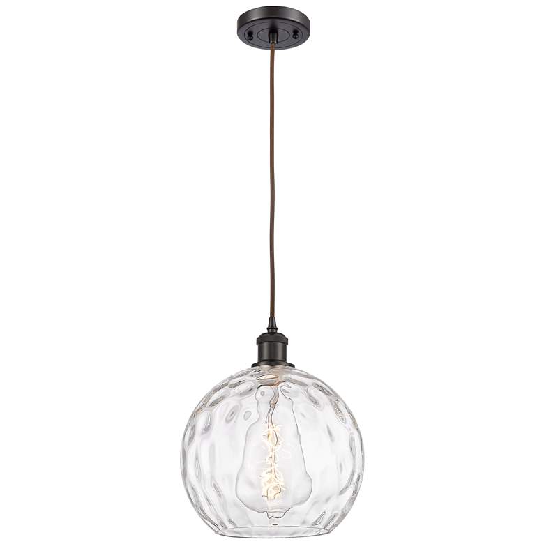 Image 1 Ballston Athens Water Glass 10" LED Mini Pendant - Bronze - Clear
