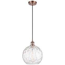 Ballston Athens Water Glass 10" LED Mini Pendant - Copper - Clear