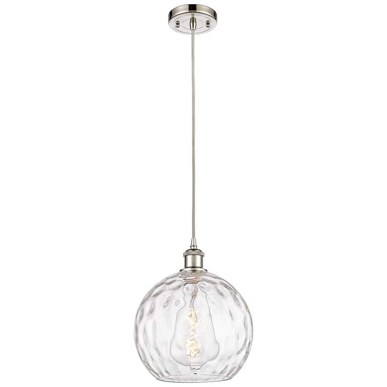 Image 1 Ballston Athens Water Glass 10" LED Mini Pendant - Polished Nickel - C