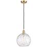 Ballston Athens Water Glass 10" LED Mini Pendant - Satin Gold - Clear