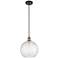Ballston Athens Water Glass 10" Mini Pendant - Black Brass - Clear