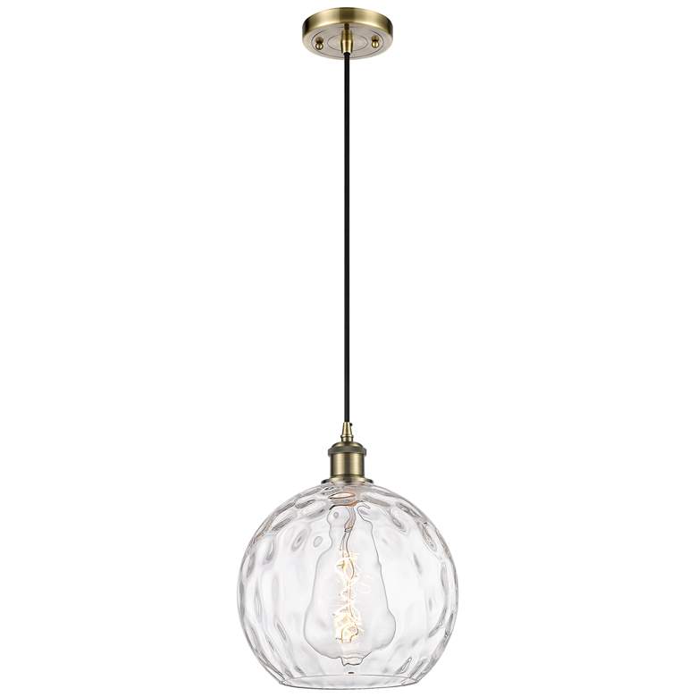Image 1 Ballston Athens Water Glass 10" Mini Pendant - Brass - Clear