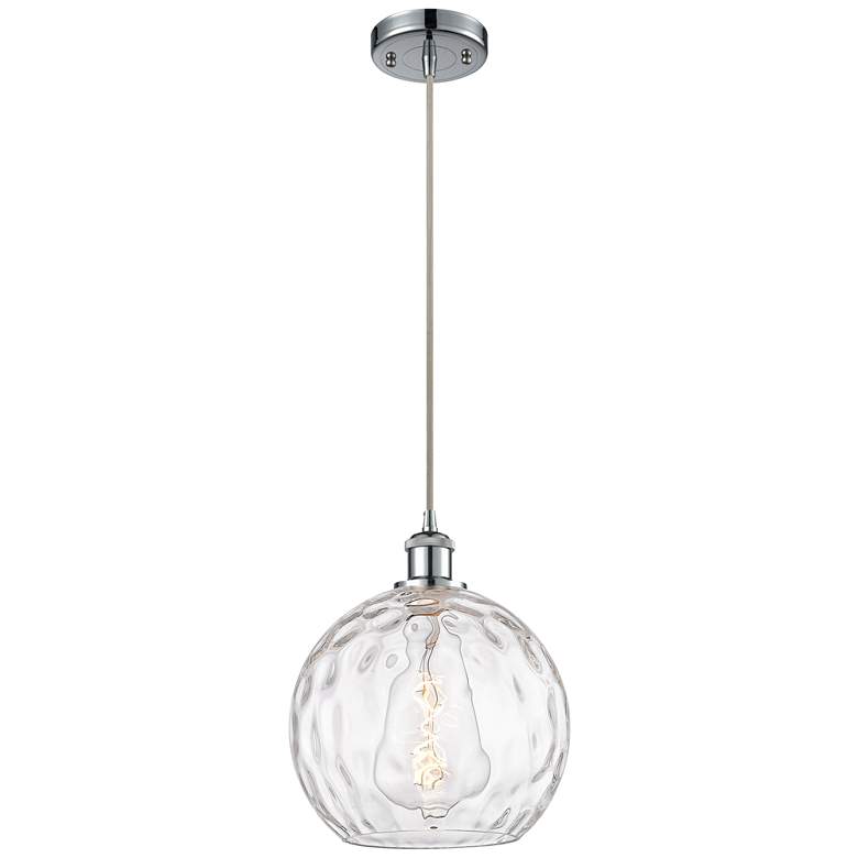 Image 1 Ballston Athens Water Glass 10" Mini Pendant - Polished Chrome - Clear