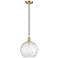 Ballston Athens Water Glass 10" Mini Pendant - Satin Gold - Clear