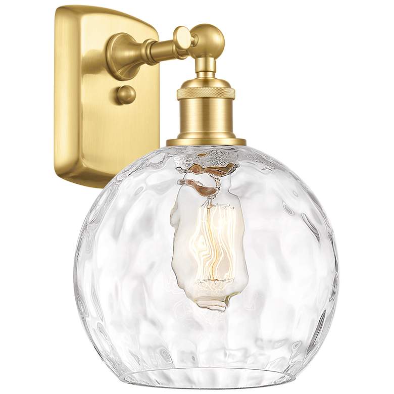 Image 1 Ballston Athens Water Glass 12" High Satin Gold Wall Sconce