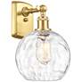 Ballston Athens Water Glass 12" High Satin Gold Wall Sconce