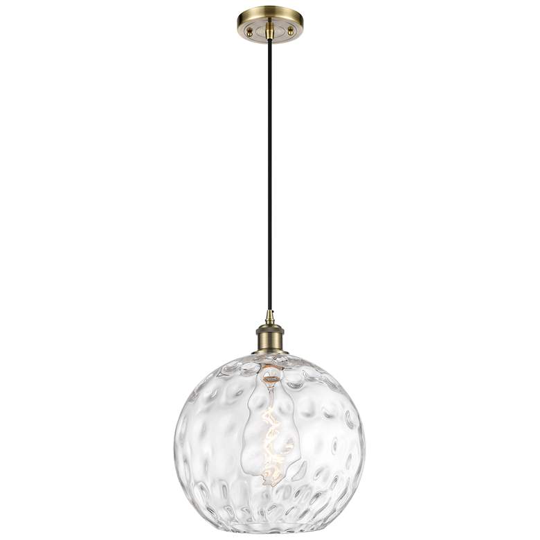 Image 1 Ballston Athens Water Glass 12" LED Mini Pendant - Brass - Clear