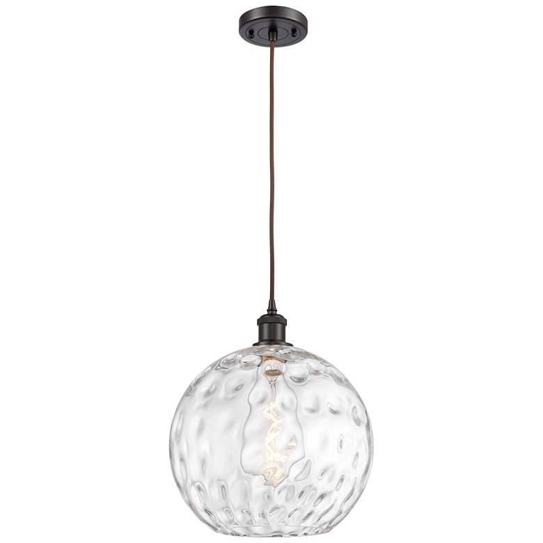 Image 1 Ballston Athens Water Glass 12" LED Mini Pendant -Bronze - Clear