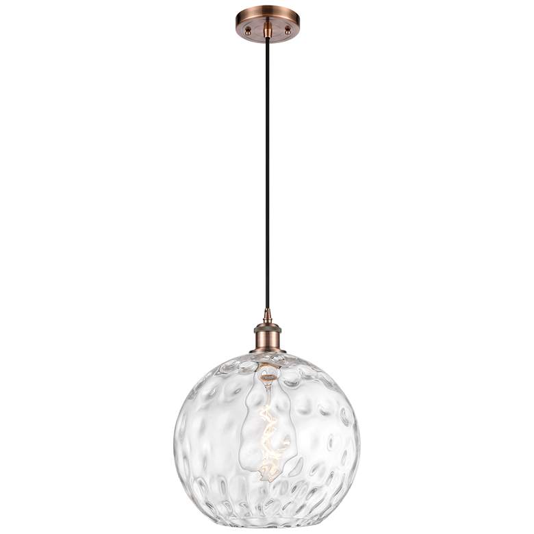 Image 1 Ballston Athens Water Glass 12" LED Mini Pendant - Copper - Clear