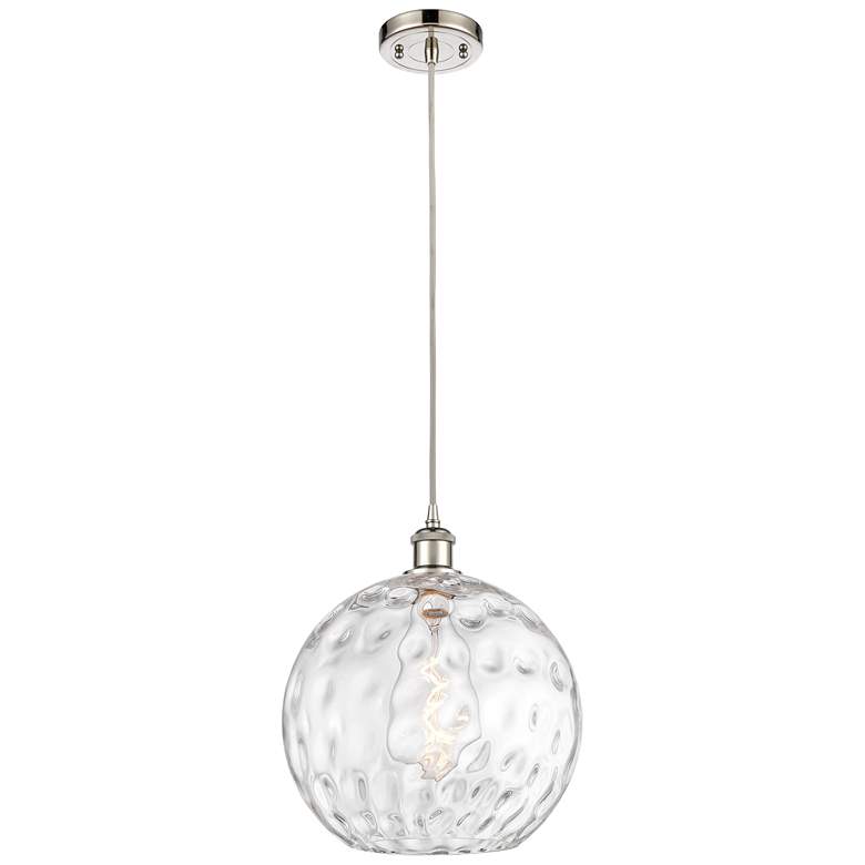 Image 1 Ballston Athens Water Glass 12" LED Mini Pendant - Polished Nickel - C