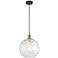 Ballston Athens Water Glass 12" Mini Pendant - Black Brass - Clear