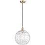 Ballston Athens Water Glass 12" Mini Pendant - Satin Gold - Clear