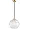 Ballston Athens Water Glass 12" Mini Pendant - Satin Gold - Clear