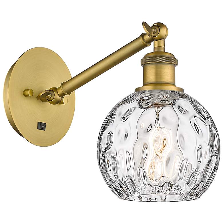 Image 1 Ballston Athens Water Glass 6" Incandescent Sconce - Brass - Clear Sha