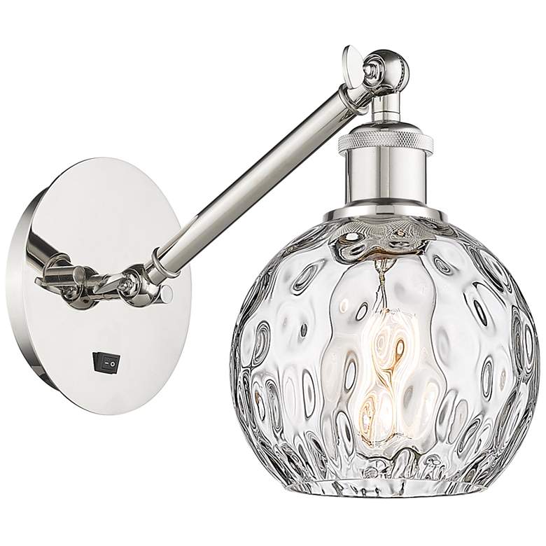 Image 1 Ballston Athens Water Glass 6" Incandescent Sconce - Nickel - Clear Sh