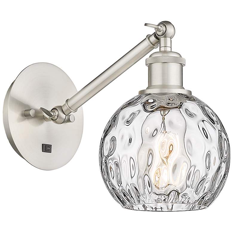 Image 1 Ballston Athens Water Glass 6" Incandescent Sconce - Nickel - Clear Sh