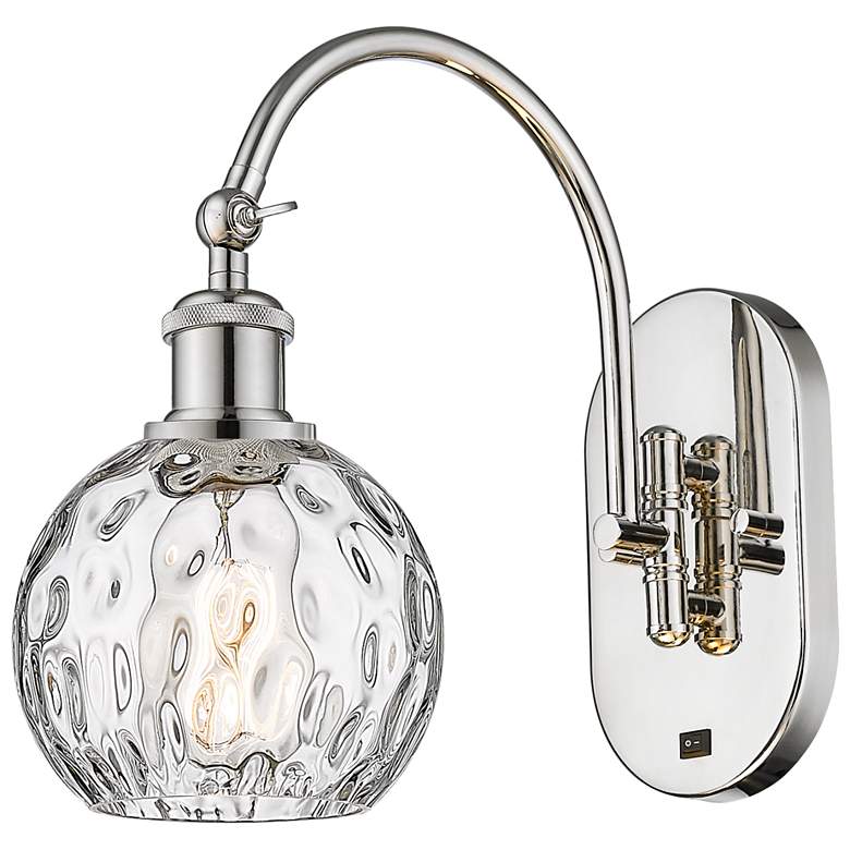 Image 1 Ballston Athens Water Glass 6" Incandescent Sconce - Nickel - Clear Sh